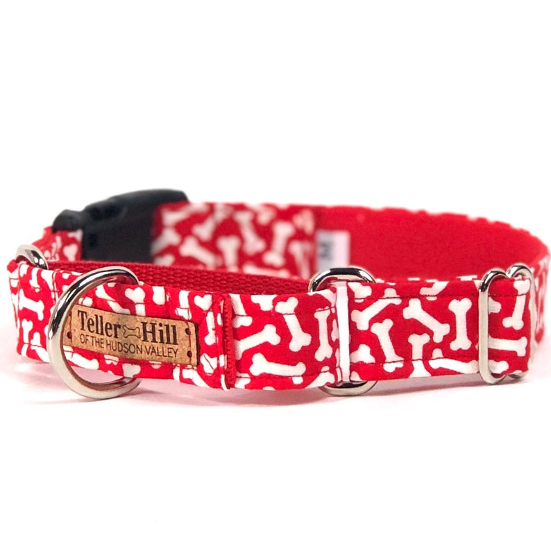 Buckle Martingale Dog Collar Red Dog Collar Big Dog Collar Etsy
