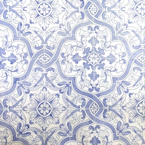 N739# 3 pezzi di tovaglioli di carta singoli per decoupage, fazzoletti artigianali, motivo ornamentale a mosaico bianco blu pastello