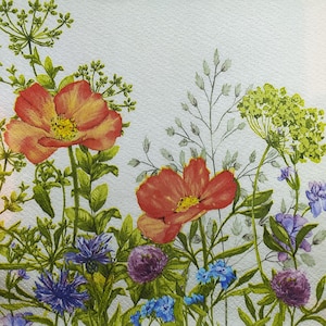 N640# 3 pedaços de guardanapos de papel individuais para decoupage, artesanato de flores silvestres e gramas de guarda-chuva em fundo de tela cinza