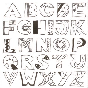 Q377# 3 pezzi di tovaglioli di carta singoli per decoupage, fazzoletti artigianali, lettere dell'alfabeto in bianco e nero su sfondo bianco