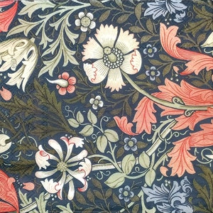 Q238# 3 serviettes en papier pour découpage, papier peint artisanal, fleurs rouges et vertes peintes à motif jacquard