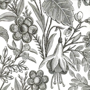 P687 n° 3 serviettes en papier pour découpage, papier de soie artisanal, motif fleurs noir et blanc