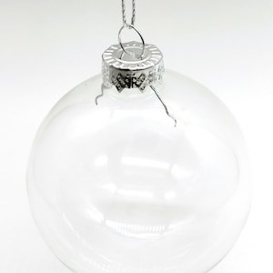 Boule de Noël boule vide en verre transparent A174 - Créez votre propre décoration de Noël 8 cm