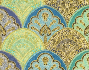 P352 # 3 Stück einzelne Papierservietten für Decoupage, Bastelgewebe, Blau Grün Gelb Orientalisches Mosaik Ornament Muster