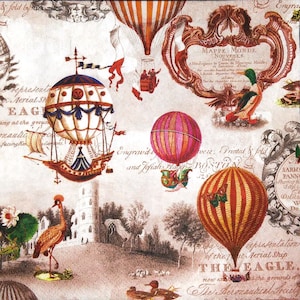 M265# 3 pezzi di tovaglioli di carta singoli per decoupage, artigianato tessuto veicolo antichi mongolfiere iscrizioni anatra uccelli