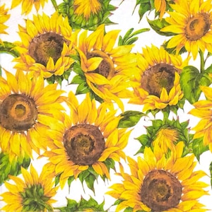 Q663# 3 Pieces Of Single Paper Napkins for Decoupage, Craft Tissue, Sunflower Flower Pattern
