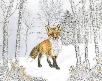 Tovagliolo Animali della foresta in inverno