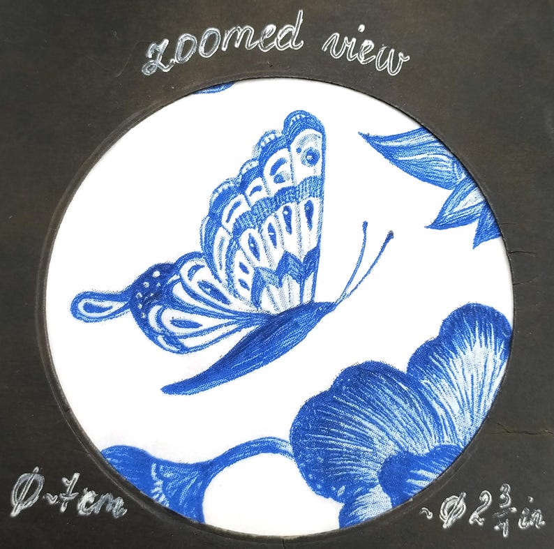 M457 3 Pieces of Single Paper Napkins for Decoupage, Craft Tissue, Blue