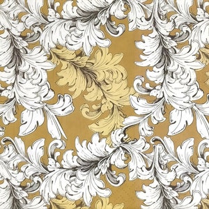 P936# 3 Pieces Of Single Paper Napkins for Decoupage, Craft Tissue, Brown White Flourish Pattern