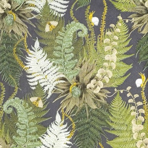 R310# 3 pezzi di tovaglioli di carta riciclata singoli per decoupage, fazzoletti artigianali, motivo foglie di felce verde scuro foresta