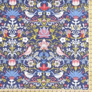 P922# 3 pezzi di tovaglioli di carta singoli per decoupage, fazzoletti artigianali, motivo chintz con fiori rossi e blu di William Morris, foglie e uccelli