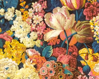 M098# 3 Pieces Of Single Paper Napkins for Decoupage, Craft Tissue, Painted Baroque Continues Flowers Pattern on Dark Blue Background