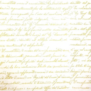 M763 # 3 Stück einzelne Papierservietten für Decoupage, Bastelgewebe, Schrift in Goldschimmer auf Cremefarben, Handschrift