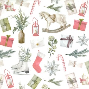 P456# 3 Pieces Of Single Paper Napkins for Decoupage, Craft Tissue, Pastel Christmas Symbol Gifts Lattern Socks Cookie Pattern