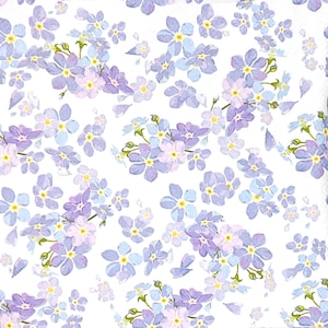 Z228# 3 stuks kleine enkele papieren servetten voor decoupage, cocktailformaat, ambachtelijke tissue, blauwpaars vergeet-mij-nietje-minibloemenpatroon