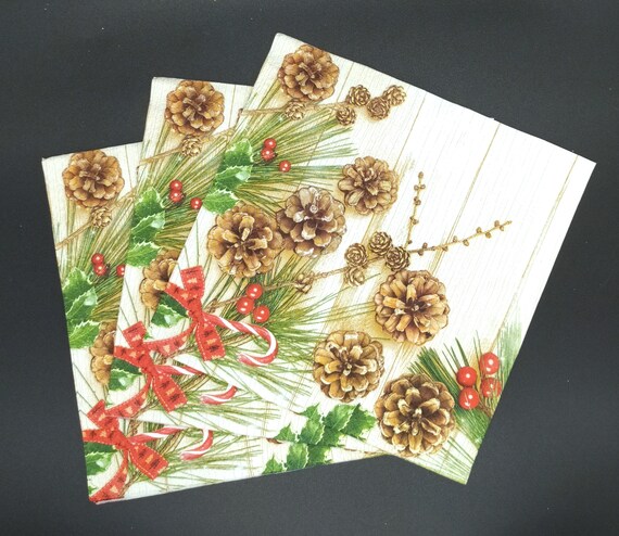 S274# 3 Pieces Of Small Single Paper Napkins For Decoupage, Craft