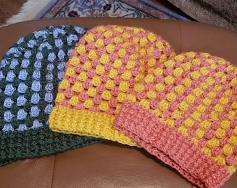 Crochet Two-tone Beanie Hat