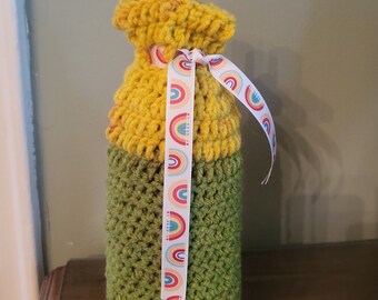 Wine Bottle Gift Bag, Cozy, Crochet