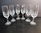 Vintage Cut Crystal Champagne Flutes Glasses - Set of 6 - Schott Zwiesel quot Madrid quot - Echt Bleikristall - Germany - Wedding- Hollywood Regency