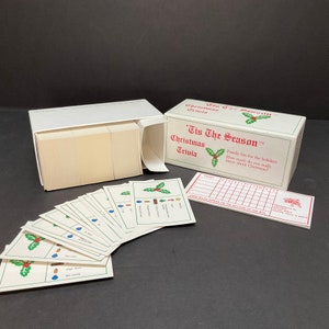 Vintage "Tis the Season" Christmas Holiday Trivia Game - Christmas Trivia Game Cards - 1990 - Holiday Party Game