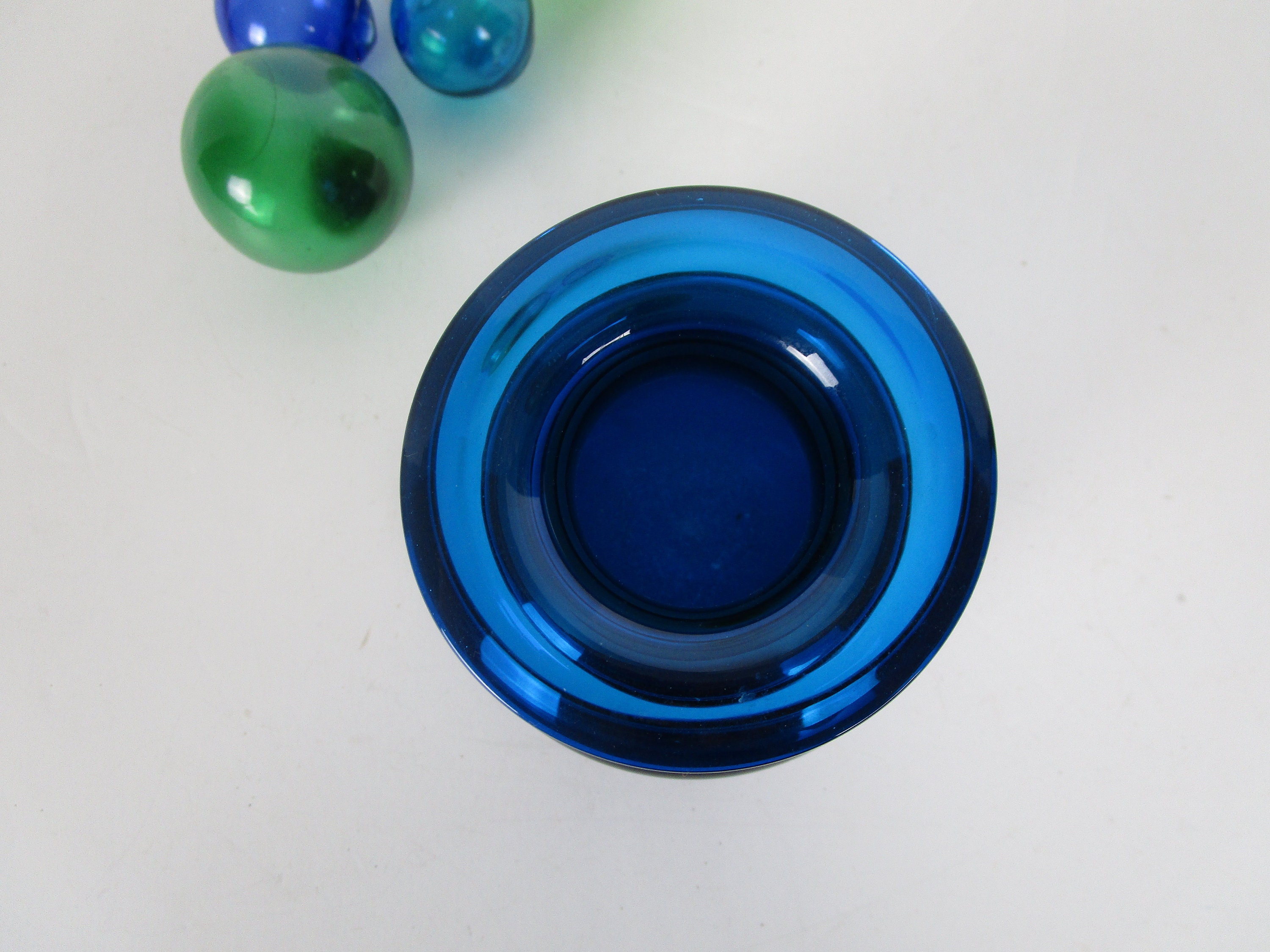 Vibrant Blue Art Glass Bottle/vase Mid Century Modern Art Etsy