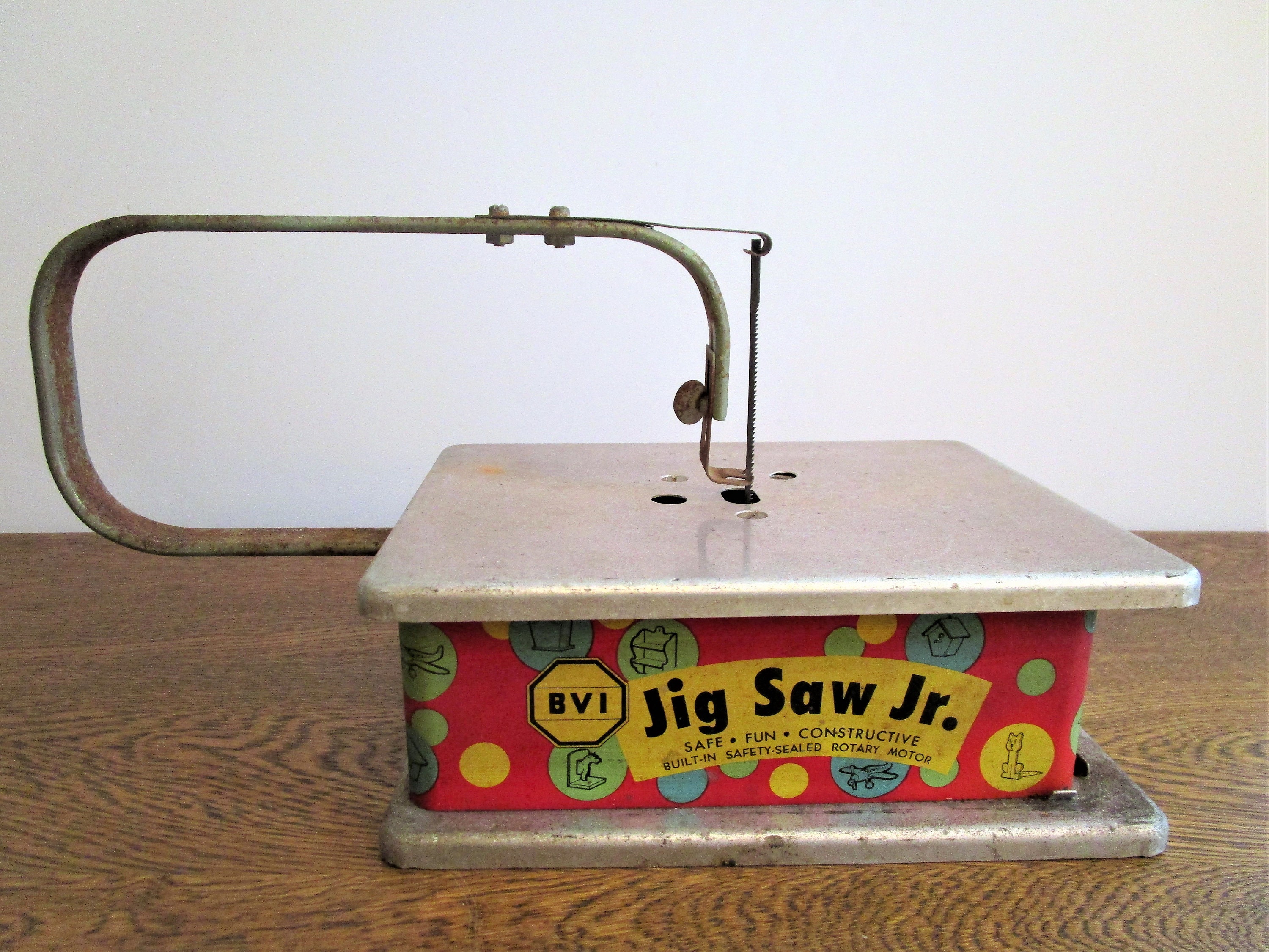 Antique Tin Toy Jig Saw - Jig Saw Jr. - BVI - Burgess Antique Tin Toy Jig Saw - Jig Saw Jr. - BVI - Burgess