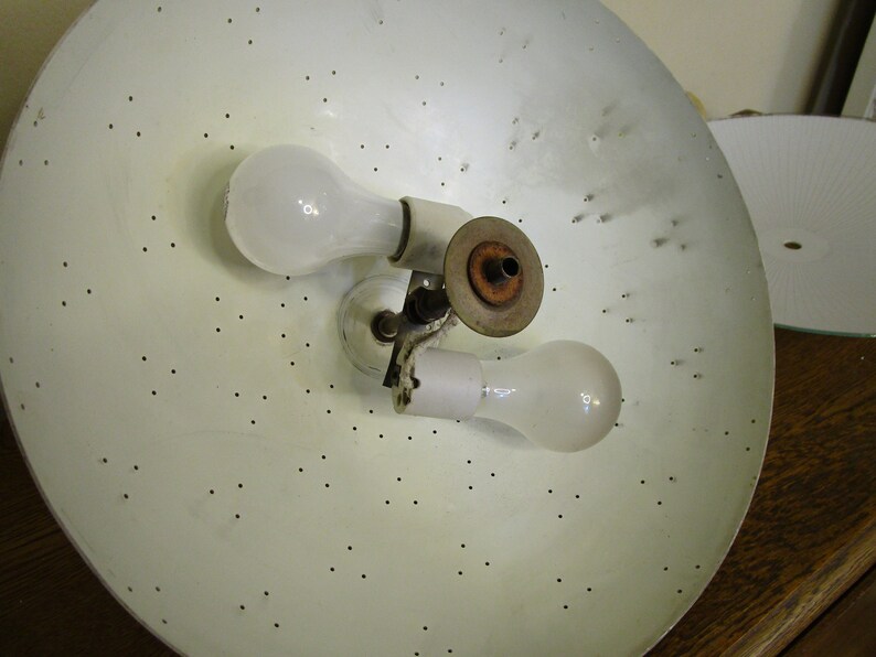 Vintage mid Century Flying Saucer Pendant Light Fixture ...