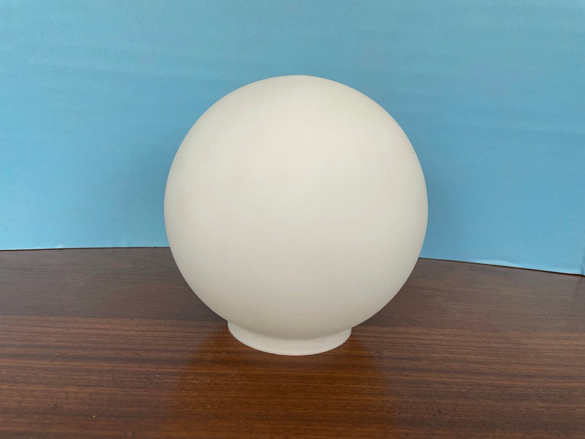 Genuine Vintage Frosted Milk Glass Round Globe Shade 5 Etsy