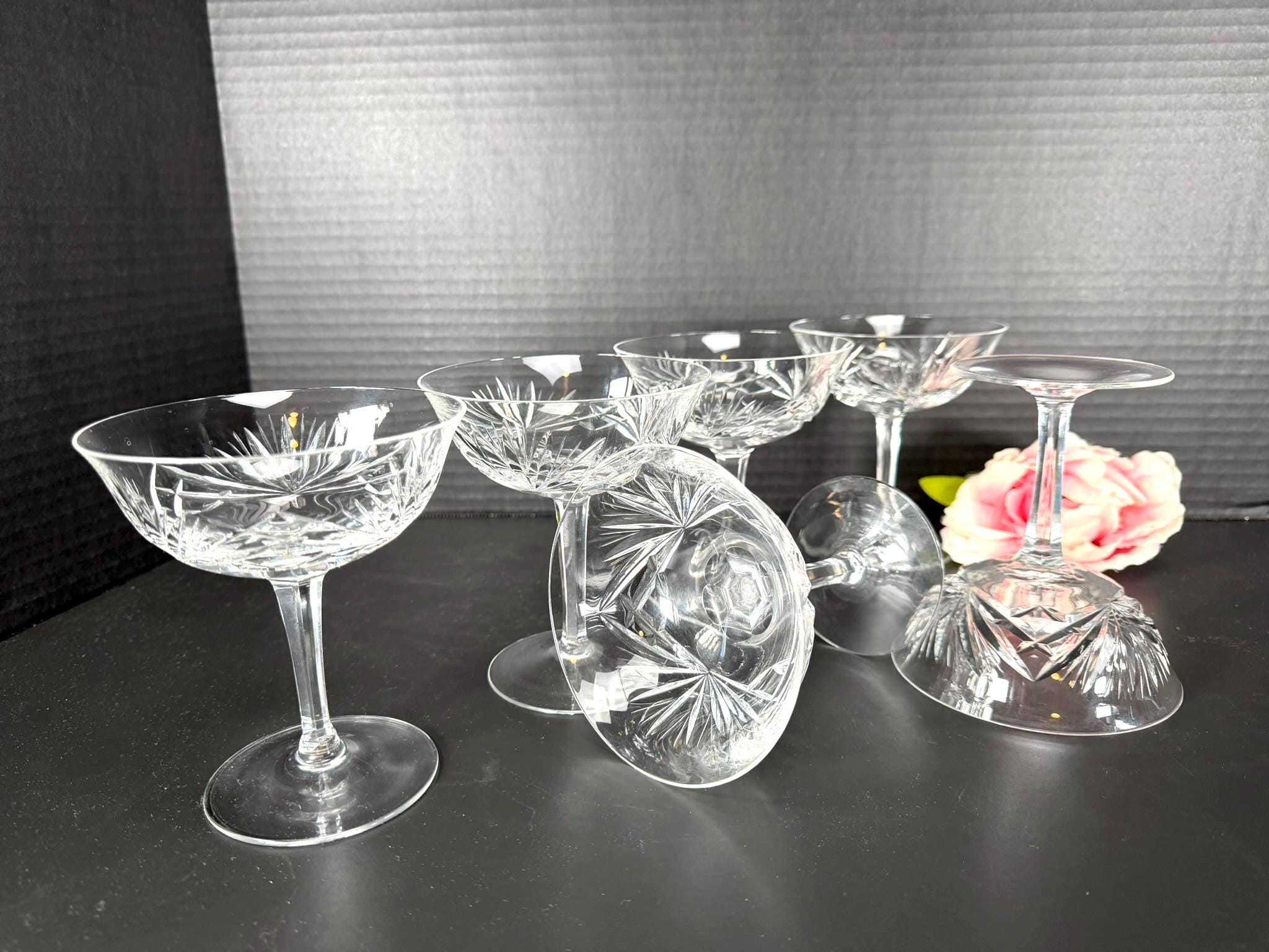 Vintage Crystal Coupe Set of 6 - Etsy