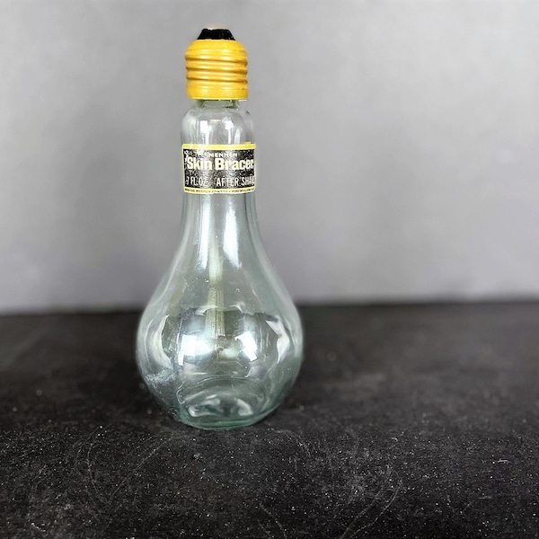 Vintage Mennen Skin Bracer Light Bulb Shaped Bottle - Vintage After Shave Bottle - Collectible Novelty Bottle