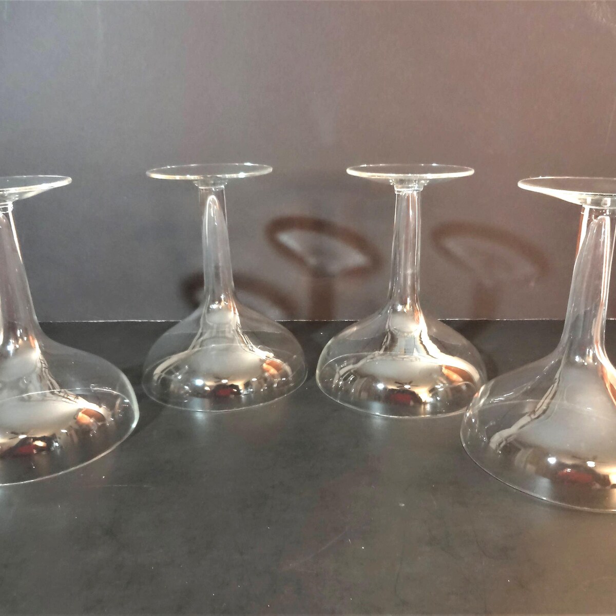 Mid Century Hollow Stemmed Champagne Coupe Glasses