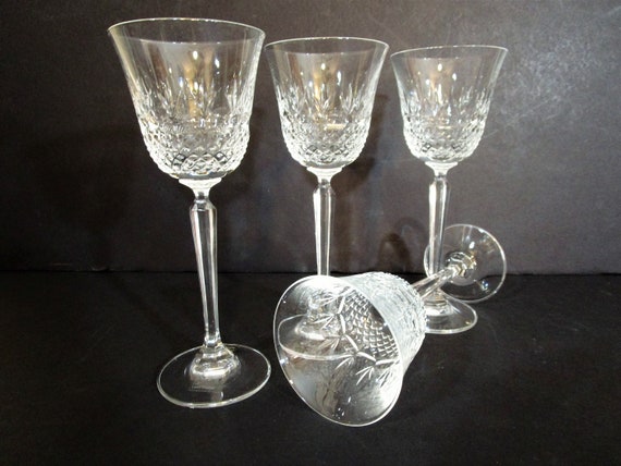 4 Large 1980s Wheel Cut Martini Glasses 