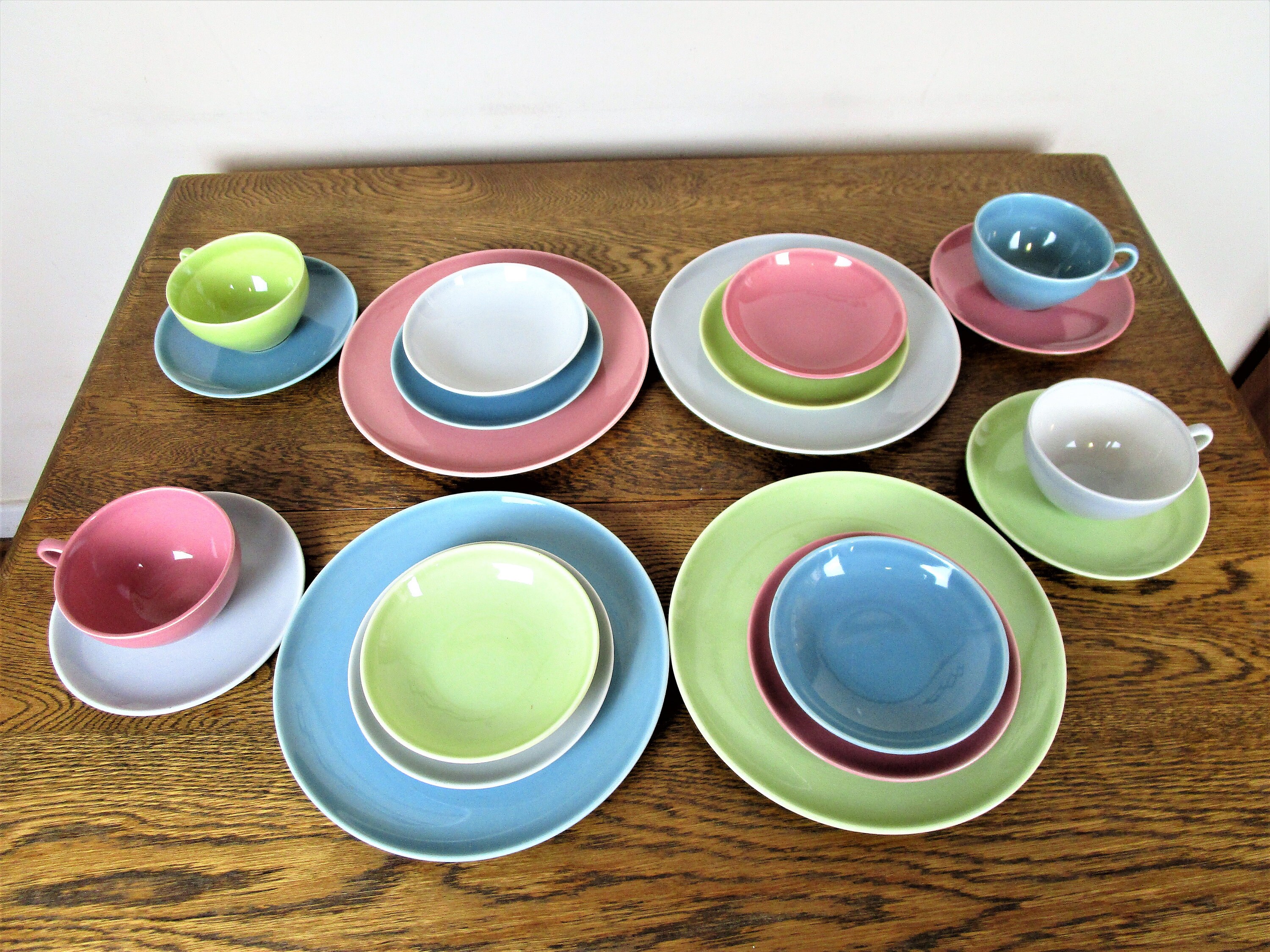 Vintage Harmony House Symphony Pastel Dinnerware 20 Pc Set Etsy France