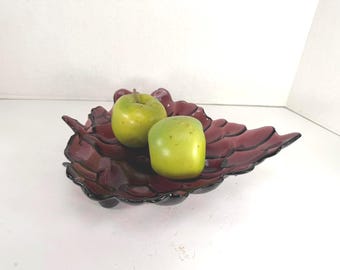 Large Vintage Amethyst Purple Grape Cluster Shaped Bowl - 12" - Von Rastal - Germany