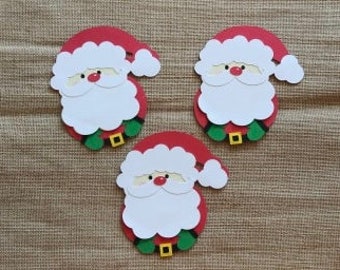 Santa 3 Piece Die Cuts, Christmas Die Cuts, Santa Die Cut