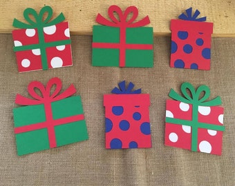 Christmas present die cut set of 6