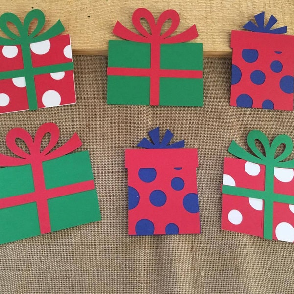 Christmas present die cut set of 6