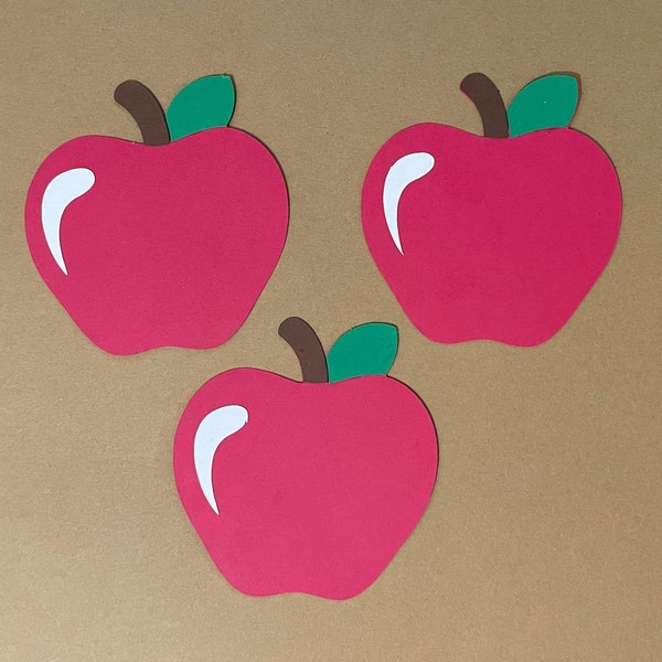 Apple Die Cut Set of 3, Teacher die cuts, Apples, Fruit Die Cuts, School Die Cuts