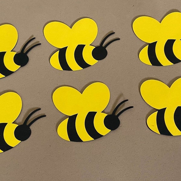 Bumblebee Die Cut set of 6, Bee Die Cuts, Bee party