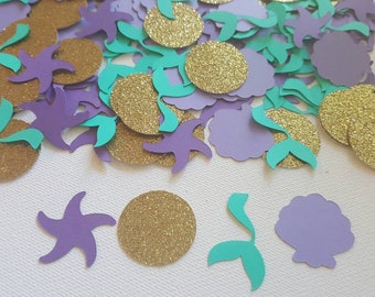 100 piece Mermaid Confetti, Mermaid Party, Under the Sea confetti, Girls Party, Table Confetti