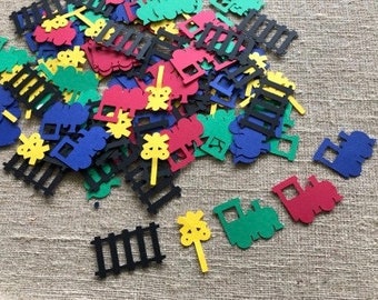 125 Piece Train Confetti, Train Theme party, Choo Choo Confetti, Train Party, Railroad confetti