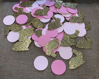 Confeti de conejito de 125 piezas, confeti "Somebunny is One", confeti para baby shower, primer cumpleaños de conejito, decoración para fiesta de conejito, confeti para fiesta de conejito