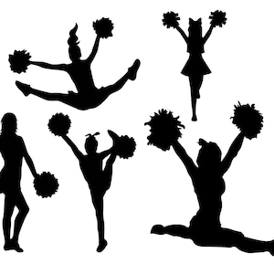 Cheerleader Die Cut Set of 5, Cheerleader Silhouettes - Etsy