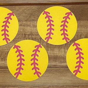 Softball Die Cut Set of 6