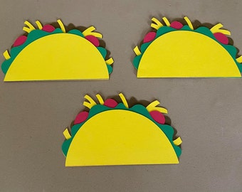 Taco Die Cut Set of 3, Taco Party, Taco Tuesday, Mexican Die Cuts, Cinco De Mayo