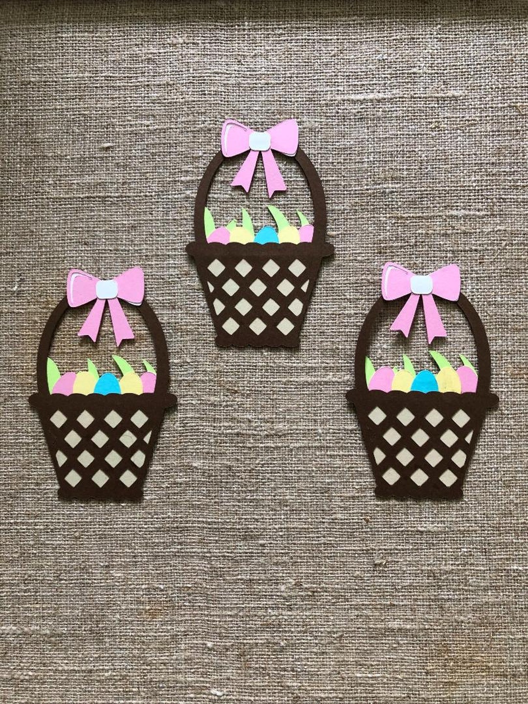 Easter Basket Die Cut Set of 3, Easter Die Cuts, Easter Basket - Etsy