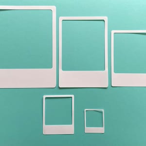 Set of 5 Polaroid Frames, Card Making, Cardstock Frames, Scrapbooking, Die Cuts