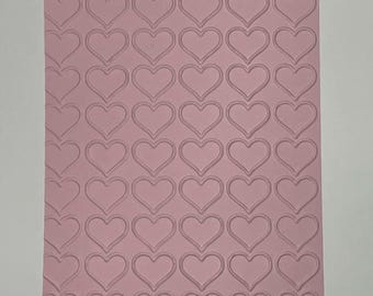 Set of 5 Embossed Heart Cards, Card Making, Embossed Cards, Embossed Paper, 3D Embossing Card, Card Topper, Scrapbooking