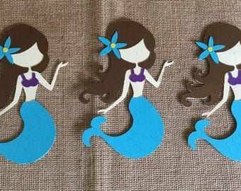 Mermaid Die Cut Set of 3, Mermaid Party, Under the Sea Party, Mermaid Decor