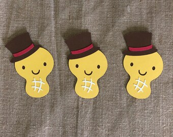 Peanut Die Cut Set of 3, Little Peanut Die Cuts, Circus Die Cuts, Carnival Die Cuts